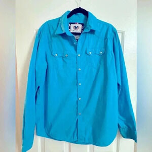 Cactus Mens Cotton Button Down Long Sleeve Shirt Medium Bright Casual Gorpcore